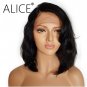 Glueless Lace Front Human Hair Wigs With Baby Hair Remy Non Wavy Bob Wigs Bleached Knots Size 16