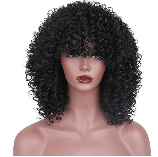 Fiber High Temperature Synthetic HAIR Brown and Blonde Hair Short Curly Afro Curly Wigs