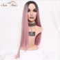 Suri Hair Ombre Pink Heat-resistant Synthetic Long Straight Two-tone Wigs For Women