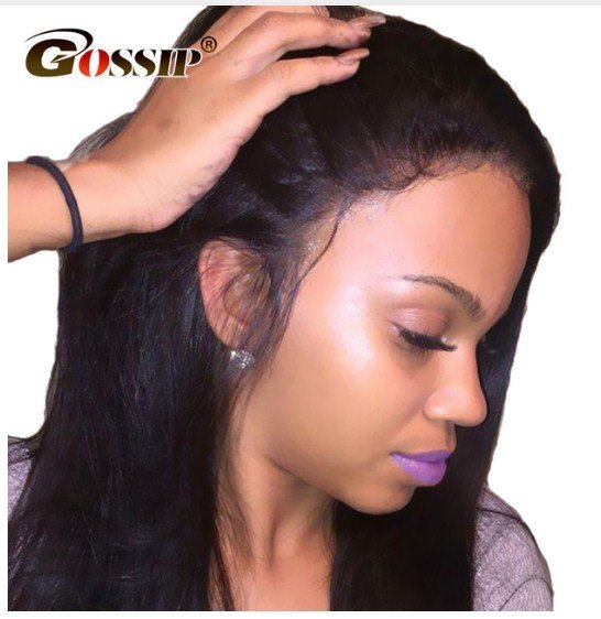 Lace Front Human Hair Wigs With Baby Hair Lace Straight Peruvian Lace Gossip Front Wigs