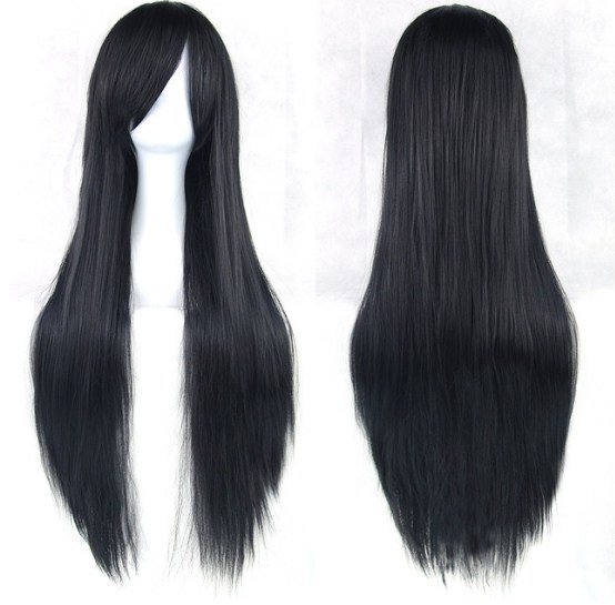 Soowee 24 Colors Pink Gray 80cm Long Women Wig Heat-resistant Straight Cosplay Wigs