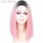 Pink Black Blue Gray Wig Long Straight Short Hair Wigs for Black Women Synthetic Wigs