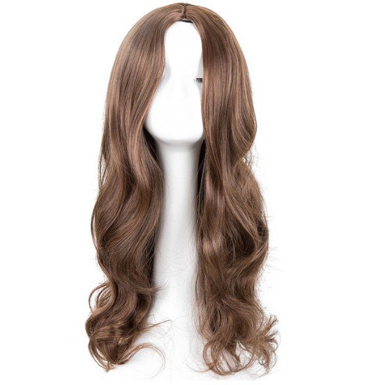Heat Resistant Wig Curly Long Line Middle Part Hair Carnival Halloween Party Cos-play