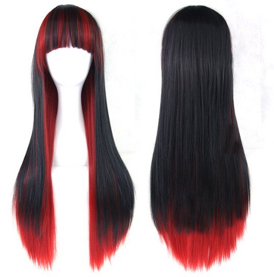 Long Hair Ombre Color High Temperature Fiber Wigs Pink Blue Cosplay Wig Synthetic Hair Wigs
