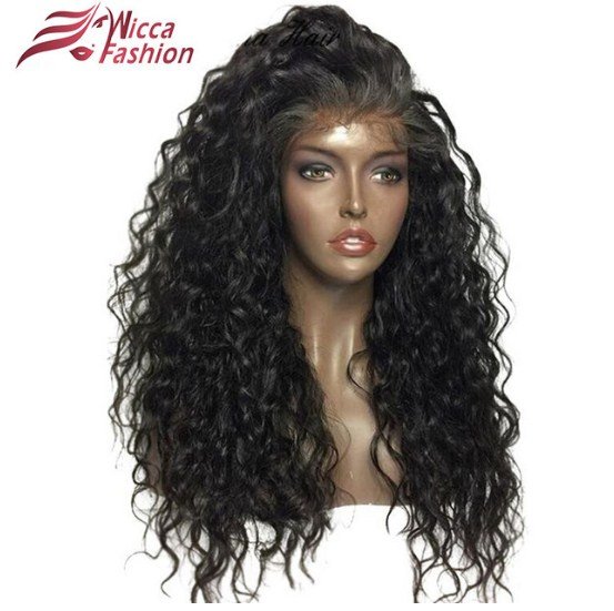 Dream Beauty No Remy Curly Wigs  Nature Color Peruvian Lace Front Human Hair Wigs Size 12