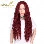 Mixed Brown and Yellow Black Color Long Wavy Synthetic Wigs Hair Wigs for Women