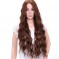 Mixed Brown and Yellow Black Color Long Wavy Synthetic Wigs Hair Wigs for Women