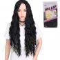 Mixed Brown and Yellow Black Color Long Wavy Synthetic Wigs Hair Wigs for Women