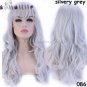 Long Wavy Cosplay Pink Black Blue Sliver Gray Blonde Brown Synthetic Hair Wigs