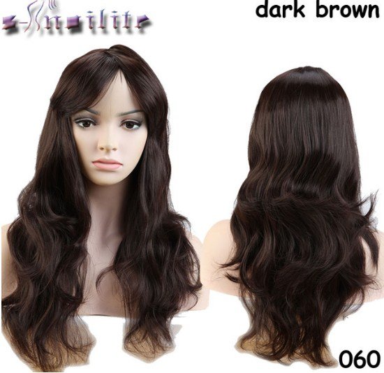 Long Wavy Cosplay Pink Black Blue Sliver Gray Blonde Brown Synthetic Hair Wigs