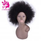 Black African American Curly Synthetic Straight Short Curly Hair Wig Kanekalon Wigs For Women