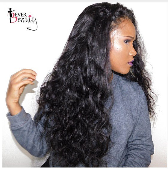 Beauty Body Wave 250% Density Lace Front Human Hair Wig Natural Black Color Size 24
