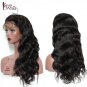Beauty Body Wave 250% Density Lace Front Human Hair Wig Natural Black Color Size 24