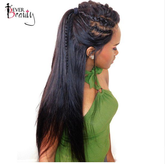 Lace Front Wig For Black Women 180% Density Pre Plucked Straight Silky Human Hair Size 16