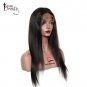 Lace Front Wig For Black Women 180% Density Pre Plucked Straight Silky Human Hair Size 16