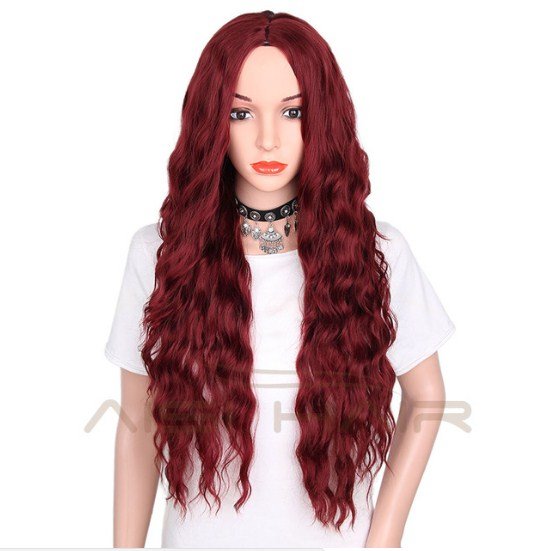 Synthetic Wig Blonde Brown Red Black Heat Resistant Hair Water Wave Wigs for Black Women