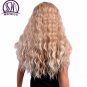 Long Curly Wigs for Afro American Women Blonde Color Ombre Synthetic Hair Wig Size 28