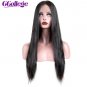 Lace Front Human Hair Wigs With Baby Hair Straight Brazilian Hair Wigs For Black Women  Size 18