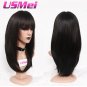 Long Straight Silky Ombre Black Brown Blonde Synthetic Wigs for Women Two-Tone Natural Hair Wigs