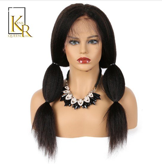 Wig Lace Front Human Hair Wigs for Black Women Yaki Italian wig With Baby Hair Size 24