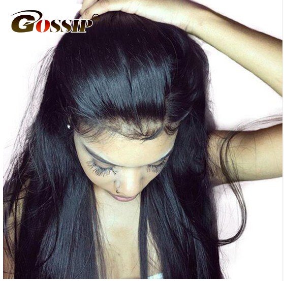 Straight Hair Lace Front Human Hair Wigs For Black Women with Baby Hair Lace Front Wigs  Size 12