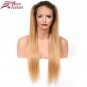 Beauty Dream ombre Brazilian Hair Lace Front Wig 1b / 27 No Remy Straight Human Hair Wigs Size 20