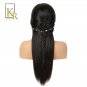 Lace Front Human Hair Wigs For Black Women Brazilian Remy Black Hair and Smooth  Size 20