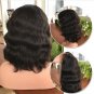 Human Hair Wigs With Baby Black Natural Brazilian Hair Wavy Remy Hair Bob Short Wigs Size 14