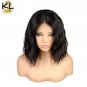Human Hair Wigs With Baby Black Natural Brazilian Hair Wavy Remy Hair Bob Short Wigs Size 14