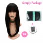 Straight Synthetic Wigs For African American Women Black Long Mixed Brown Two Tone Wigs With Bangs