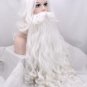 Wig Long White Wavy Santa Claus beard set Luxury Fiber High Temperature Cosplay wig