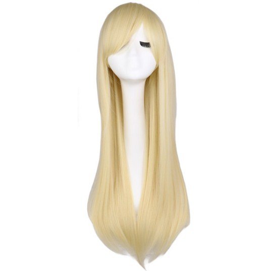 Straight Long Wig Cosplay Black Purple Pink Blue Sliver Gray Blonde  80 Cm Synthetic Hair Wigs