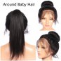Straight Silky Lace Front Wig With Baby Hair Glueless Brazilian Human Hair 360 Wigs Size 12