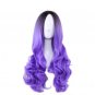WoodFestival Root  Heat Resistant Dark Gradient Hair Women Wigs Wavy Synthetic Long Ombre Pink Wig