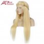 Blonde Wigs 130% Density Straight Silky Brazilian Remy Human Hair Lace Front Wig Size 24