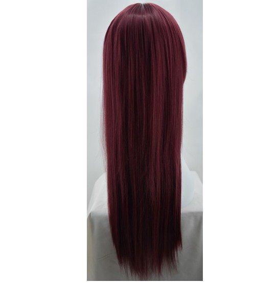 Black Wig Fei-Show Heat Resistant Synthetic Long Straight Middle Part Hair Line Cosplay