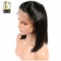 Short Bob Human Hair Wigs For Black Women Brazilian Remy Lace JK Front Wigs 150% Human Hair  Size 14