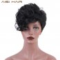 Synthetic Hair Short Pixie Cut Hairstyle Wigs for Women Black Wavy Heat Resistant