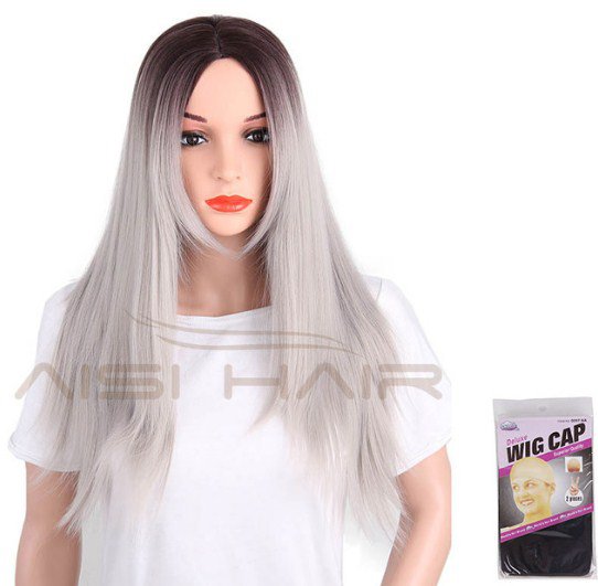 Synthetic Wigs Ombre Blonde Blonde Brown Green Straight Long Black Hair Wig for Women