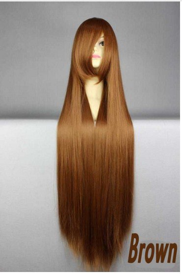 100 cm Long Straight Synthetic Hair Heat Resistant Red Pink Cosplay Wigs