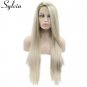 Synthetic Lace Front Wig Heat Resistant For Women Side Part Long And Silky Straight Lace Wig Size 20