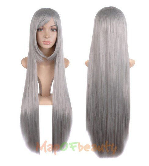 Long Cosplay Wig 32 "Straight Synthetic Hair 17 Color Orange Black Red Wig Heat Resistant Blonde Wig