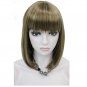 Women Wigs Explosion Neat Bob Straight Style Short Black Hair / Blonde Full Synthetic Wig