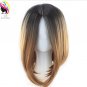 Short Wigs For Women Synthetic Straight Gray Ombre Blonde Hair