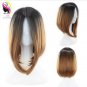 Short Wigs For Women Synthetic Straight Gray Ombre Blonde Hair