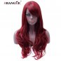 Long Wavy Hair Red Color Wig Heat Resistant Synthetic Female Wigs For Woman White Black Fake Hair