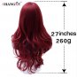 Long Wavy Hair Red Color Wig Heat Resistant Synthetic Female Wigs For Woman White Black Fake Hair