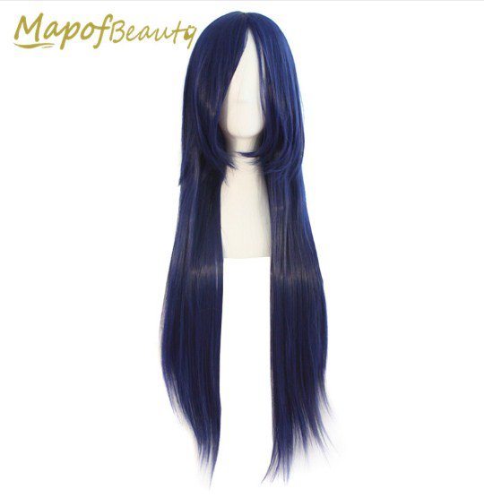 Long Straight Cosplay Wig 32 "15 Colors Black Blonde Brown Orange Blue Green Pink Synthetic Wigs