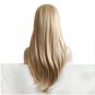Straight Hair Heat Resistant Long Blonde Wig with Bangs Synthetic Wigs ral Hairline Size 20