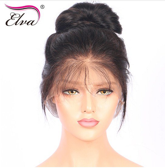 Lace Frontal Wig Pre Plucked Hairline with Baby Hair Straight Brazilian Remy Hair Wig Size 16